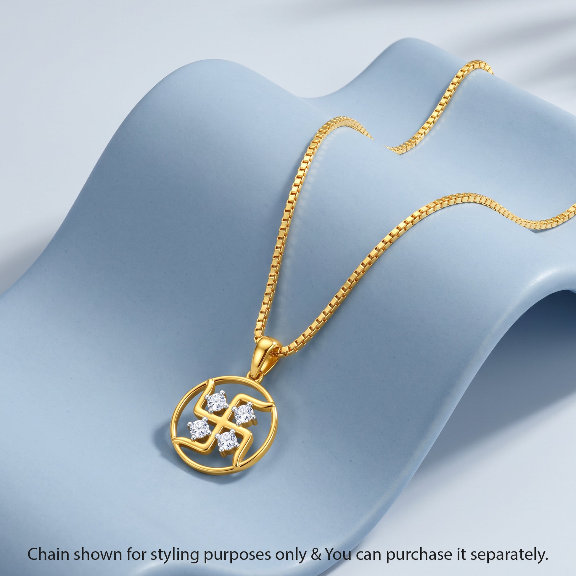 Gold Aashir Lab Grown Diamond Convertible Rakhi Pendant