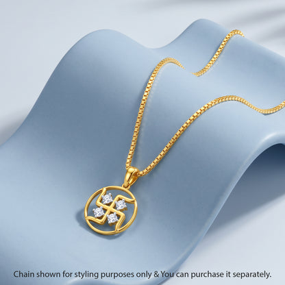 Gold Aashir Lab Grown Diamond Convertible Rakhi Pendant