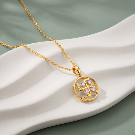 Gold Aashir Lab Grown Diamond Pendant