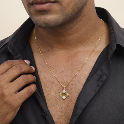 Gold Aayam Lab Grown Diamond Convertible Rakhi Pendant