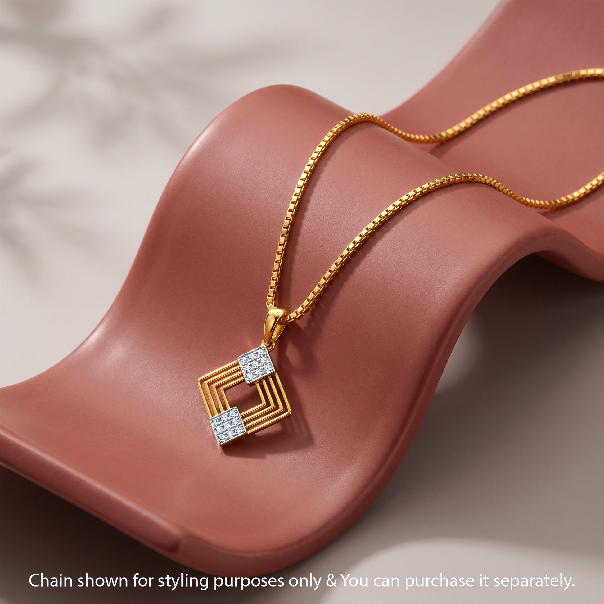 Gold Aayam Lab Grown Diamond Convertible Rakhi Pendant