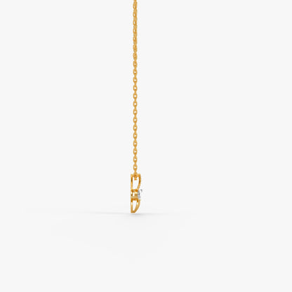 Gold Half Petals Lab Grown Diamond Pendant