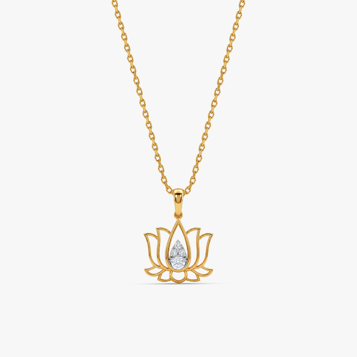 Gold Pankhuri Lab Grown Diamond Pendant