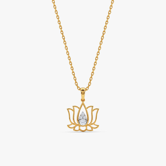 Gold Pankhuri Lab Grown Diamond Pendant
