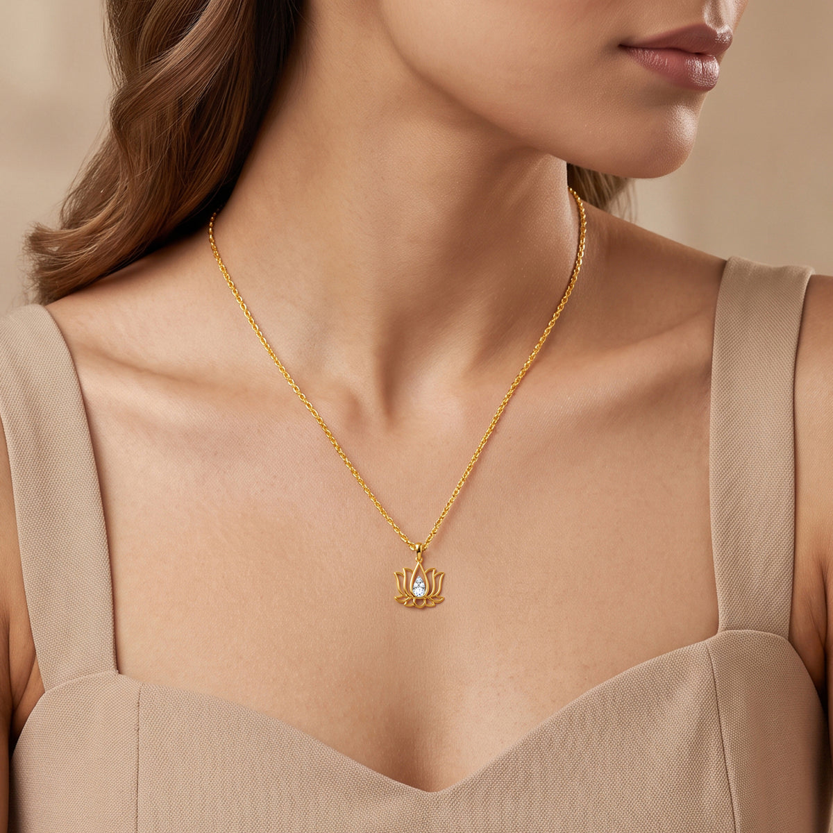 Gold Pankhuri Lab Grown Diamond Pendant