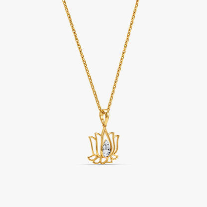 Gold Pankhuri Lab Grown Diamond Pendant