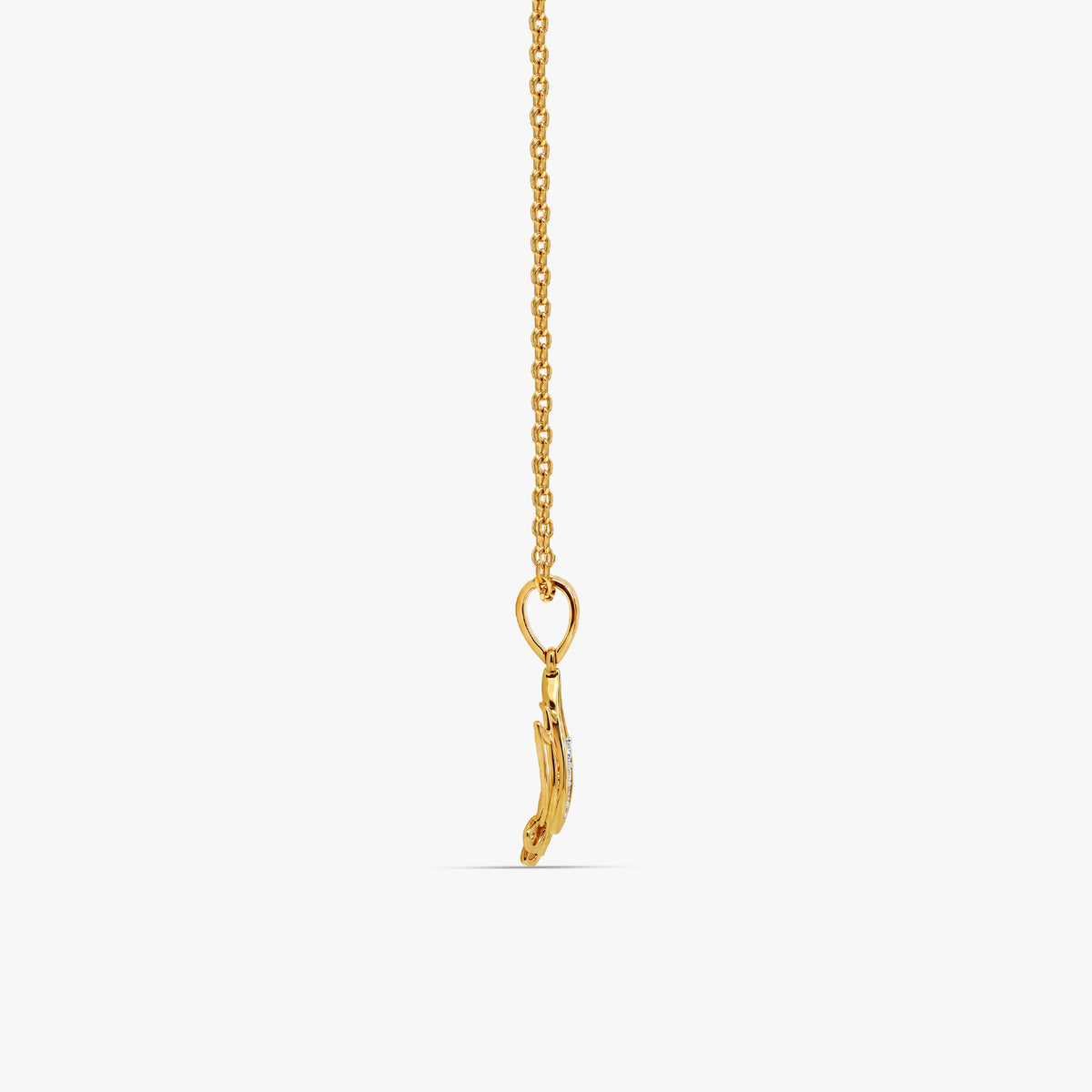 Gold Pankhuri Lab Grown Diamond Pendant