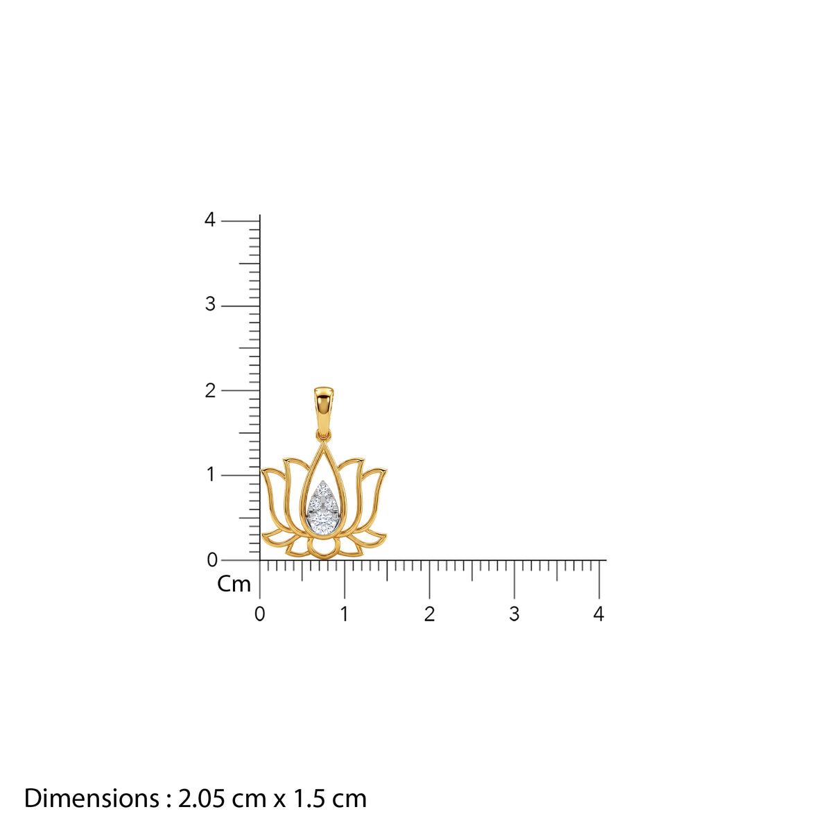 Gold Pankhuri Lab Grown Diamond Pendant