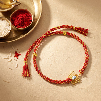 Gold Pankhuri Lab Grown Diamond Convertible Rakhi Pendant