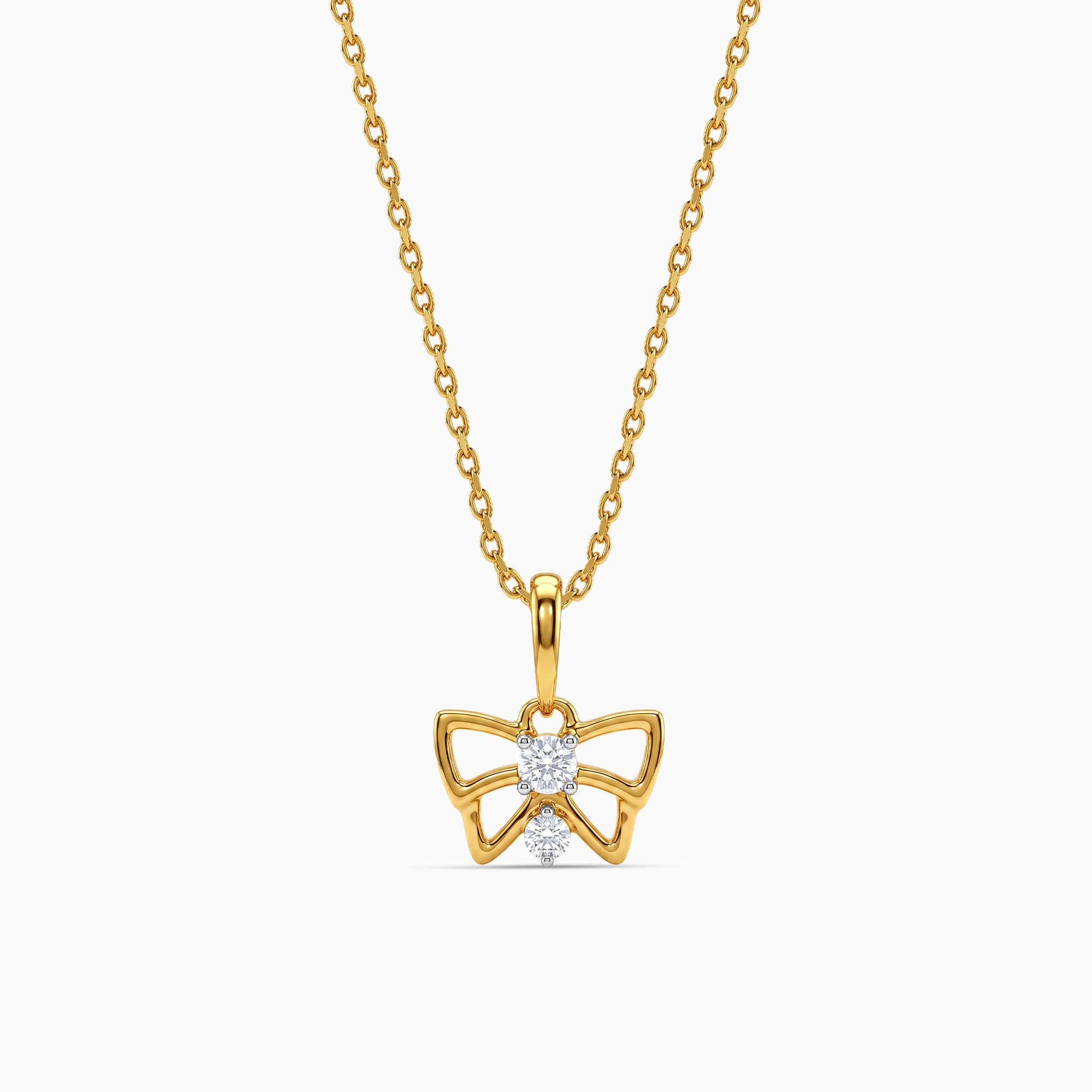 Gold Papillon Lab Grown Diamond Pendant