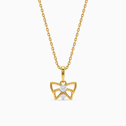 Gold Papillon Lab Grown Diamond Pendant