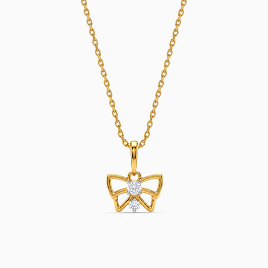 Gold Papillon Lab Grown Diamond Pendant