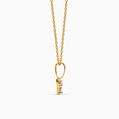 Gold Papillon Lab Grown Diamond Pendant