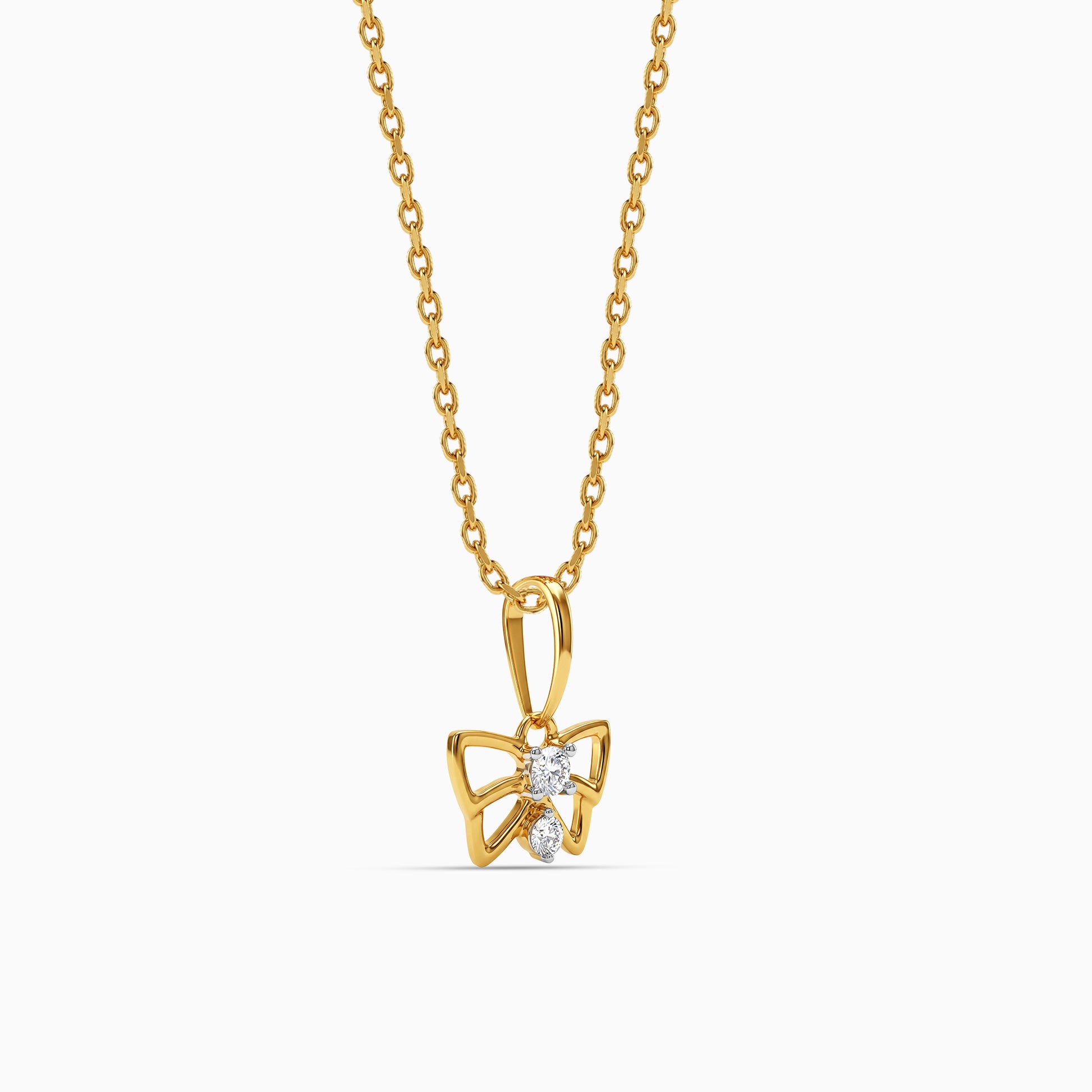 Gold Papillon Lab Grown Diamond Pendant