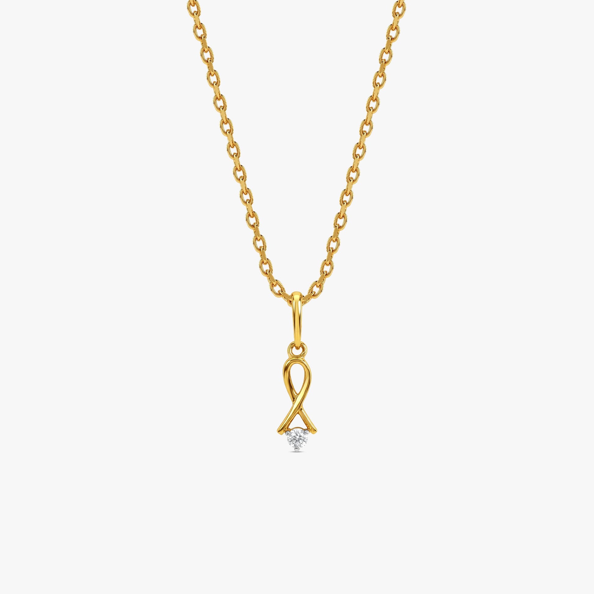 Gold Crossed Loop Lab Grown Diamond Pendant