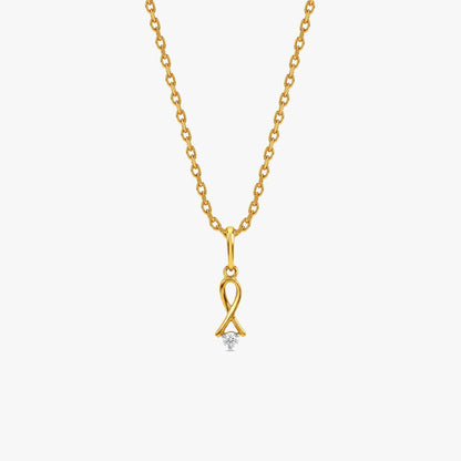 Gold Crossed Loop Lab Grown Diamond Pendant