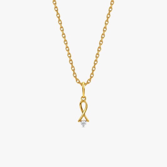 Gold Crossed Loop Lab Grown Diamond Pendant