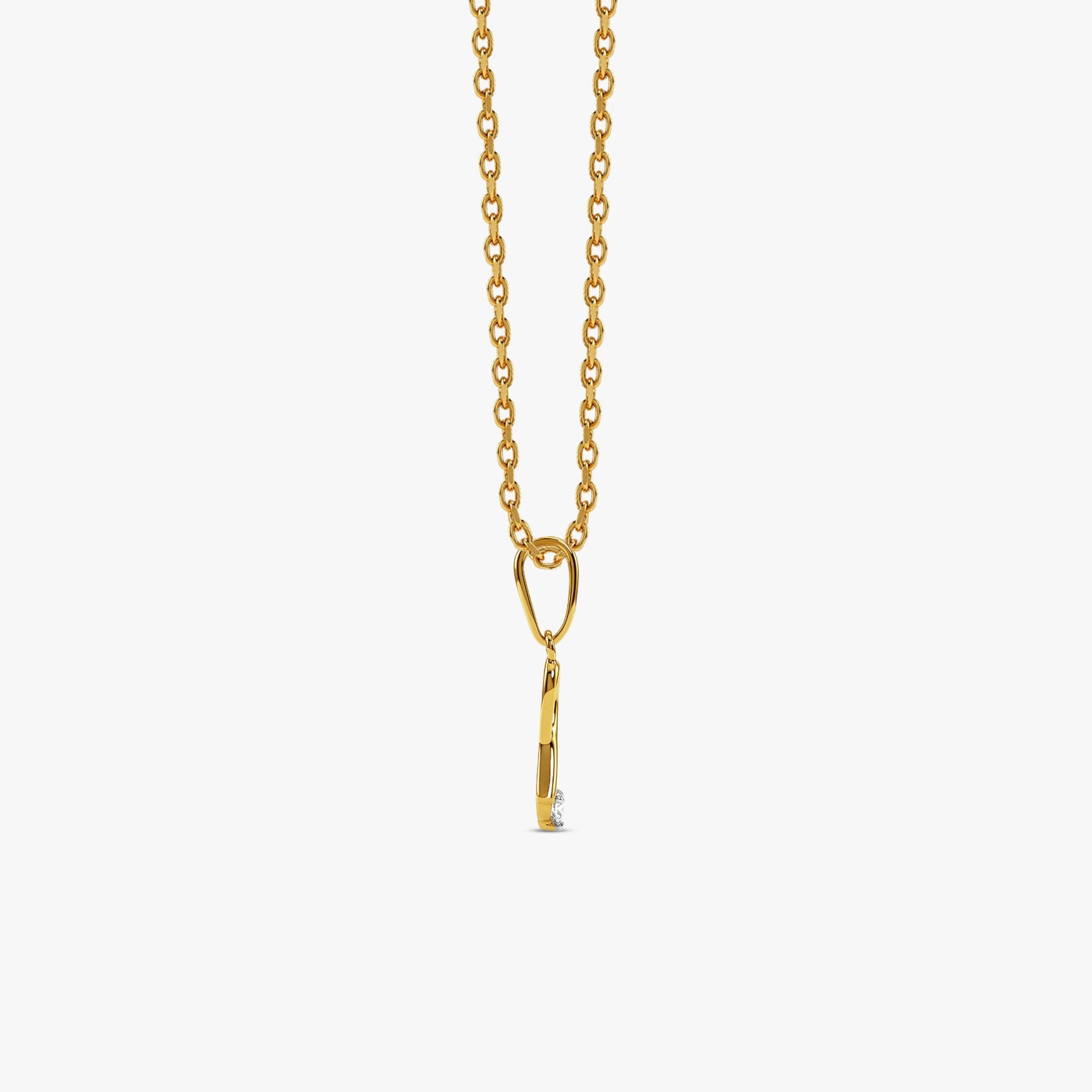 Gold Crossed Loop Lab Grown Diamond Pendant