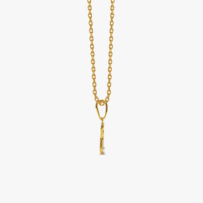 Gold Crossed Loop Lab Grown Diamond Pendant