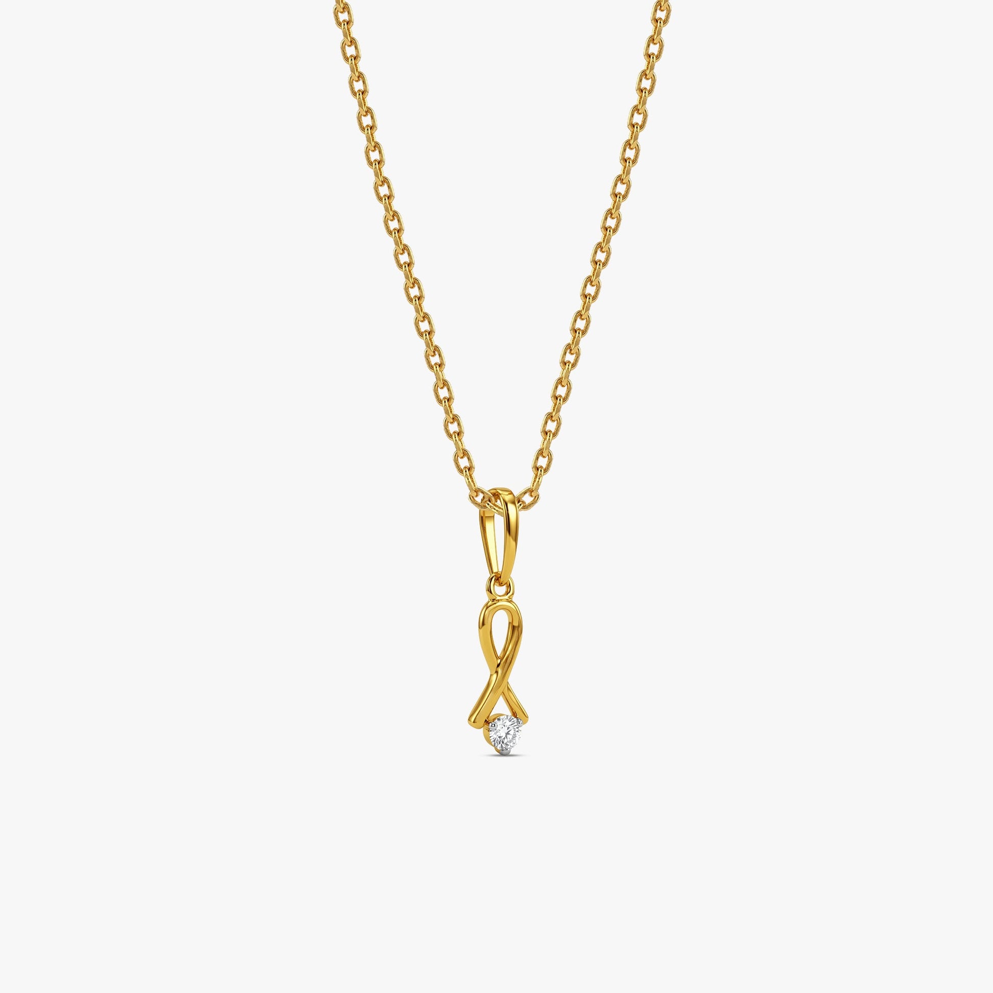 Gold Crossed Loop Lab Grown Diamond Pendant