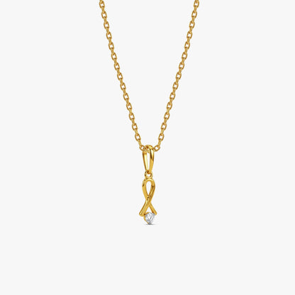 Gold Crossed Loop Lab Grown Diamond Pendant