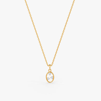 Gold Lumi Oval Lab Grown Diamond Pendant