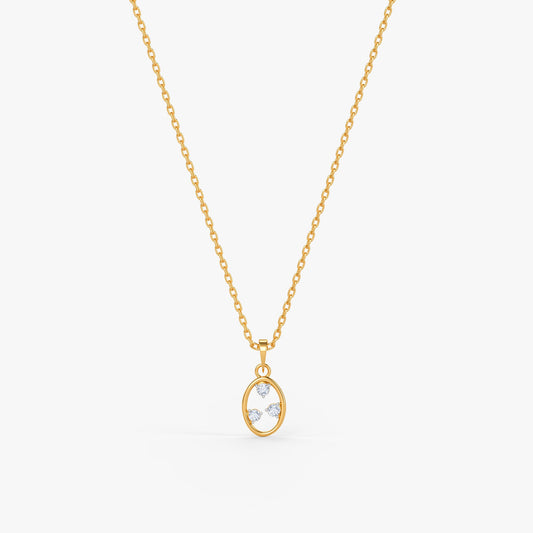 Gold Lumi Oval Lab Grown Diamond Pendant