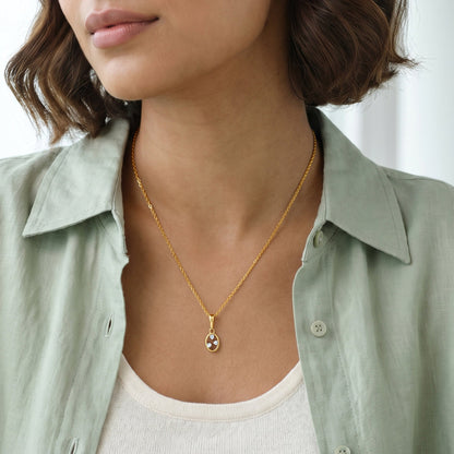Gold Lumi Oval Lab Grown Diamond Pendant