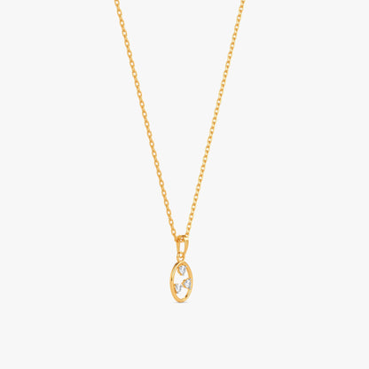 Gold Lumi Oval Lab Grown Diamond Pendant