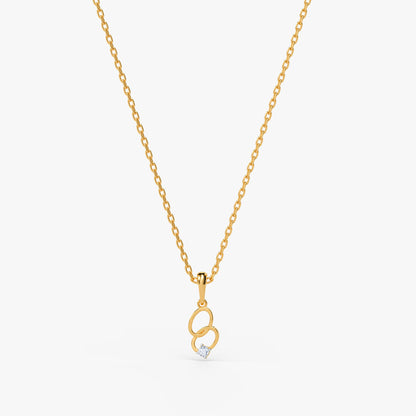 Gold Two to One Lab Grown Diamond Pendant