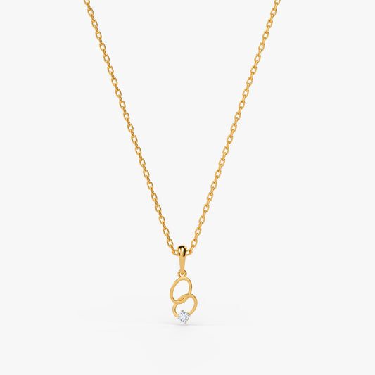 Gold Two to One Lab Grown Diamond Pendant