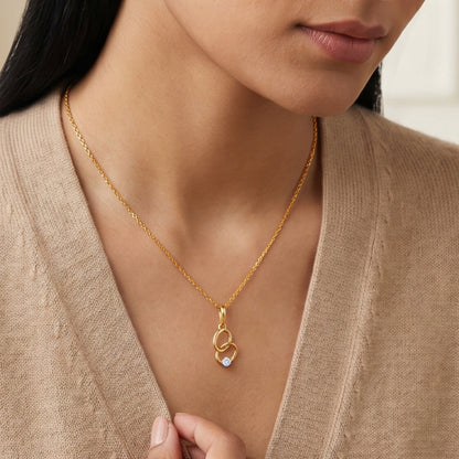 Gold Two to One Lab Grown Diamond Pendant