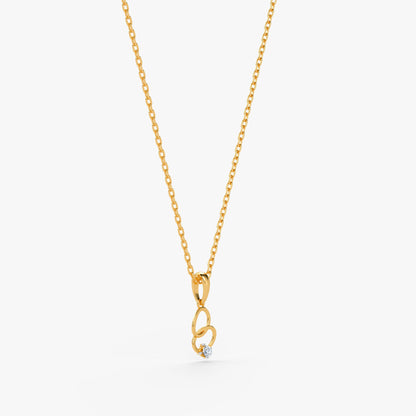 Gold Two to One Lab Grown Diamond Pendant
