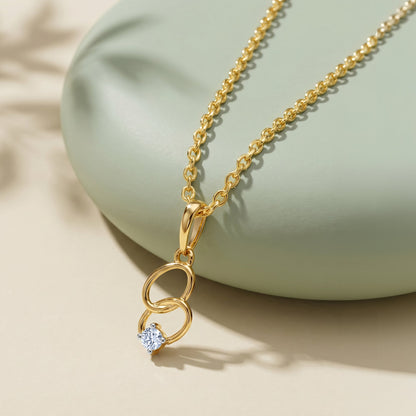 Gold Two to One Lab Grown Diamond Pendant