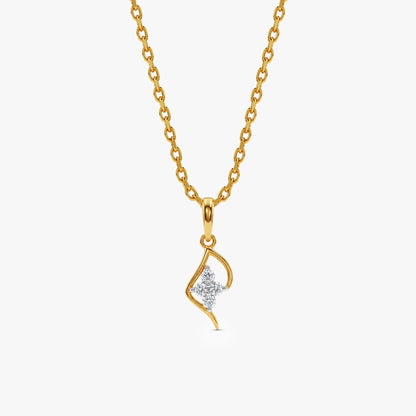Gold Floral Always Lab Grown Diamond Pendant