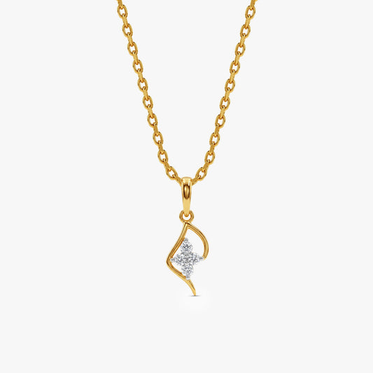 Gold Floral Always Lab Grown Diamond Pendant