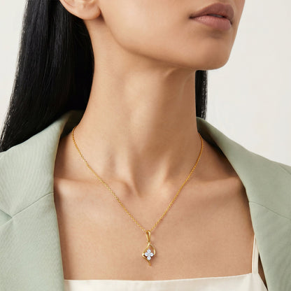 Gold Floral Always Lab Grown Diamond Pendant