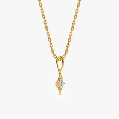 Gold Floral Always Lab Grown Diamond Pendant