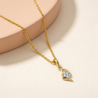 Gold Floral Always Lab Grown Diamond Pendant