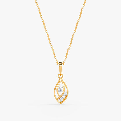 Gold Whimsical Weave Lab Grown Pendant