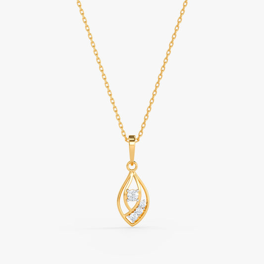 Gold Whimsical Weave Lab Grown Pendant