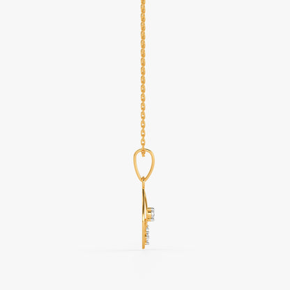 Gold Whimsical Weave Lab Grown Pendant