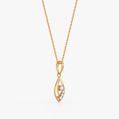 Gold Whimsical Weave Lab Grown Pendant