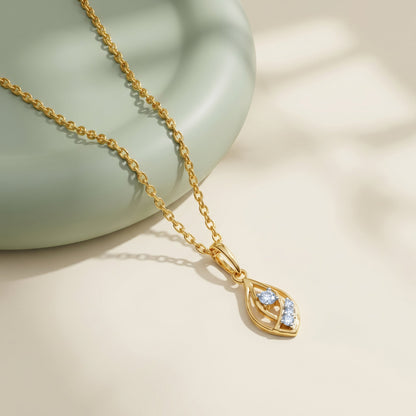 Gold Whimsical Weave Lab Grown Pendant