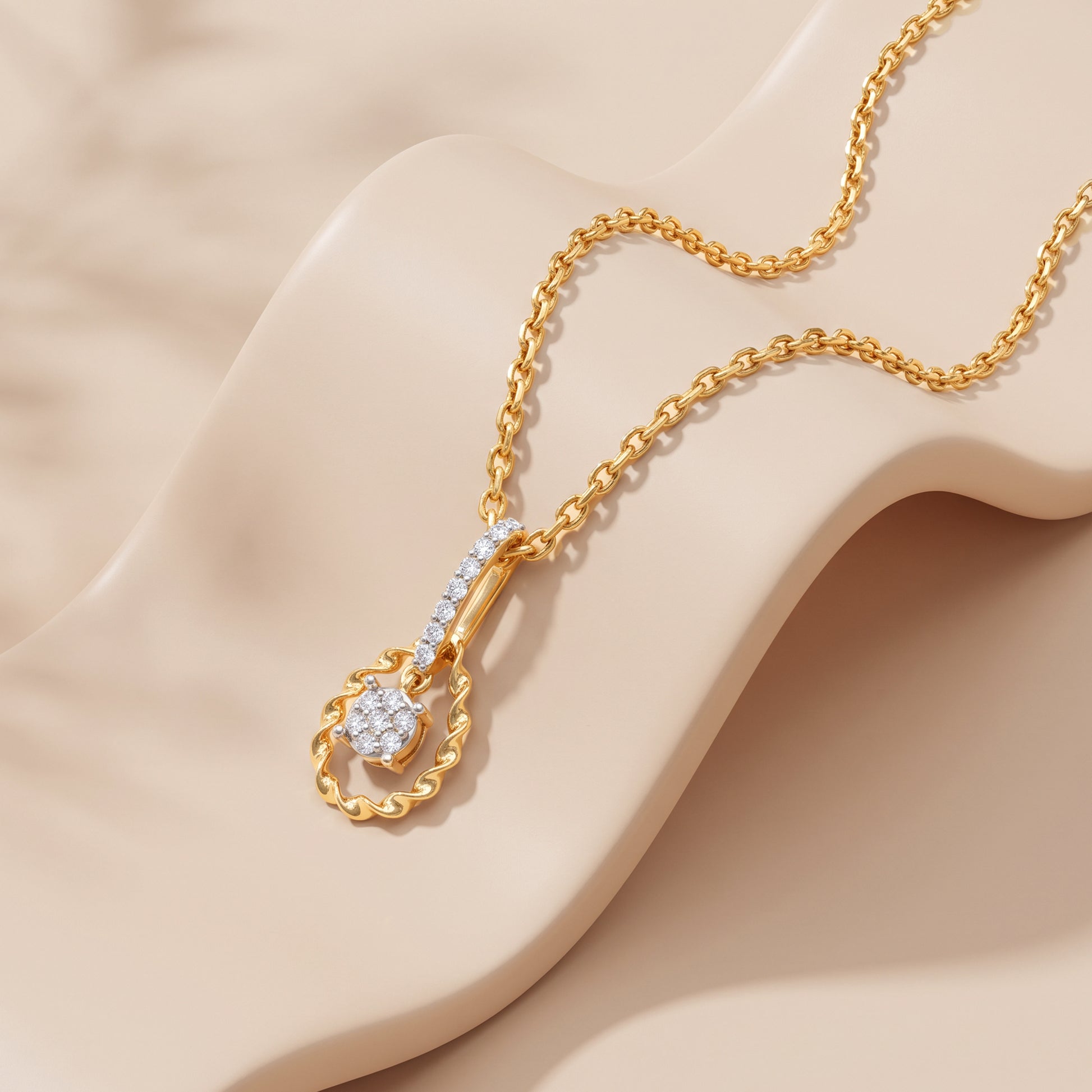 Gold Anant Sutra Lab Grown Diamond Pendant