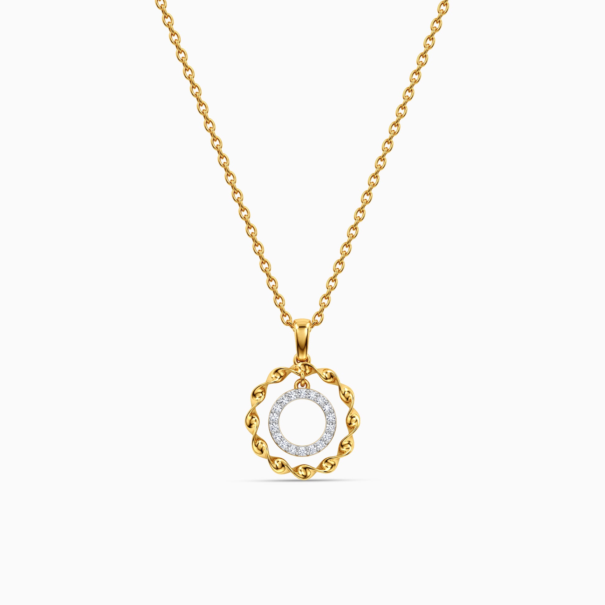 Gold Raksha Vrit Lab Grown Diamond Pendant