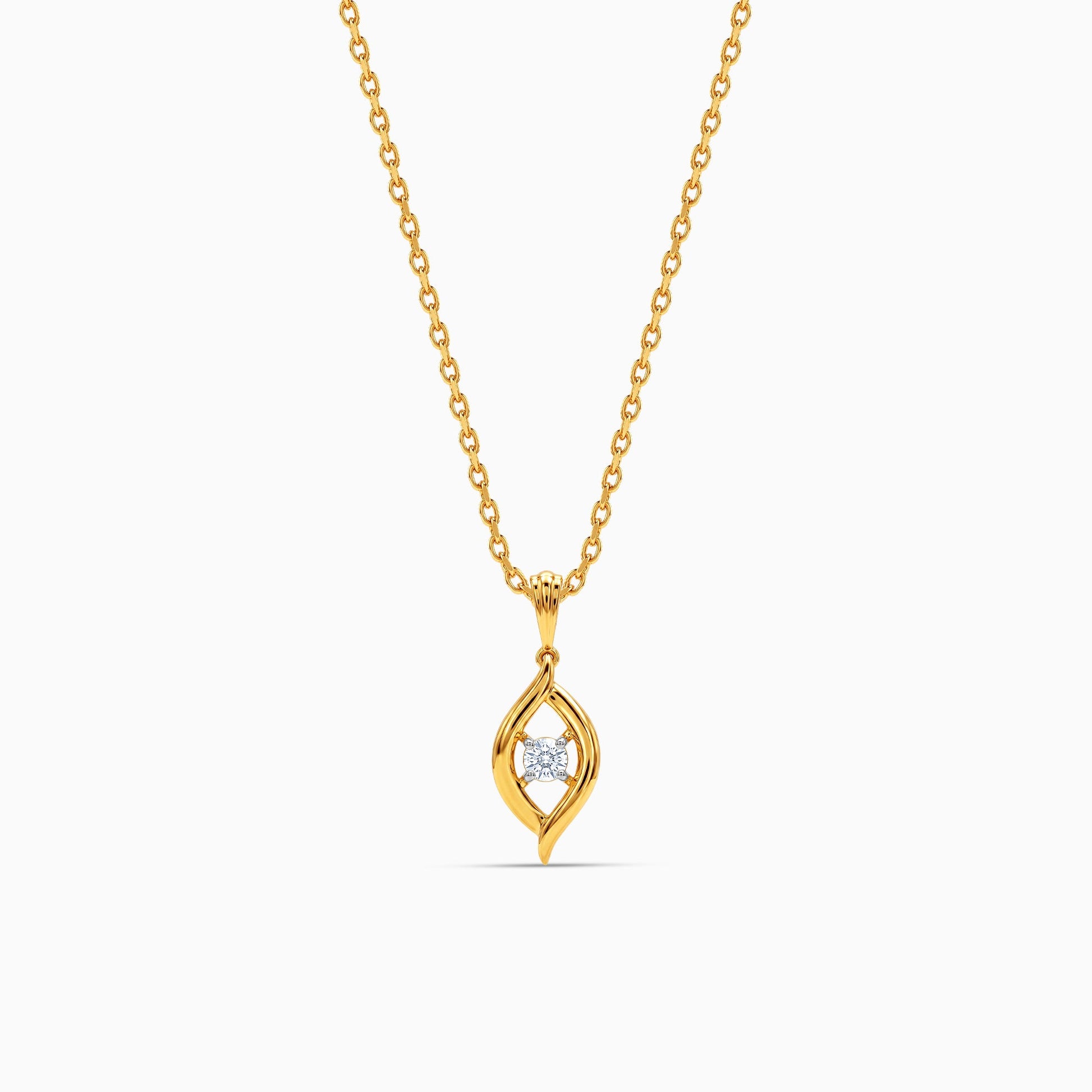 Gold Opaline Lab Grown Diamond Pendant