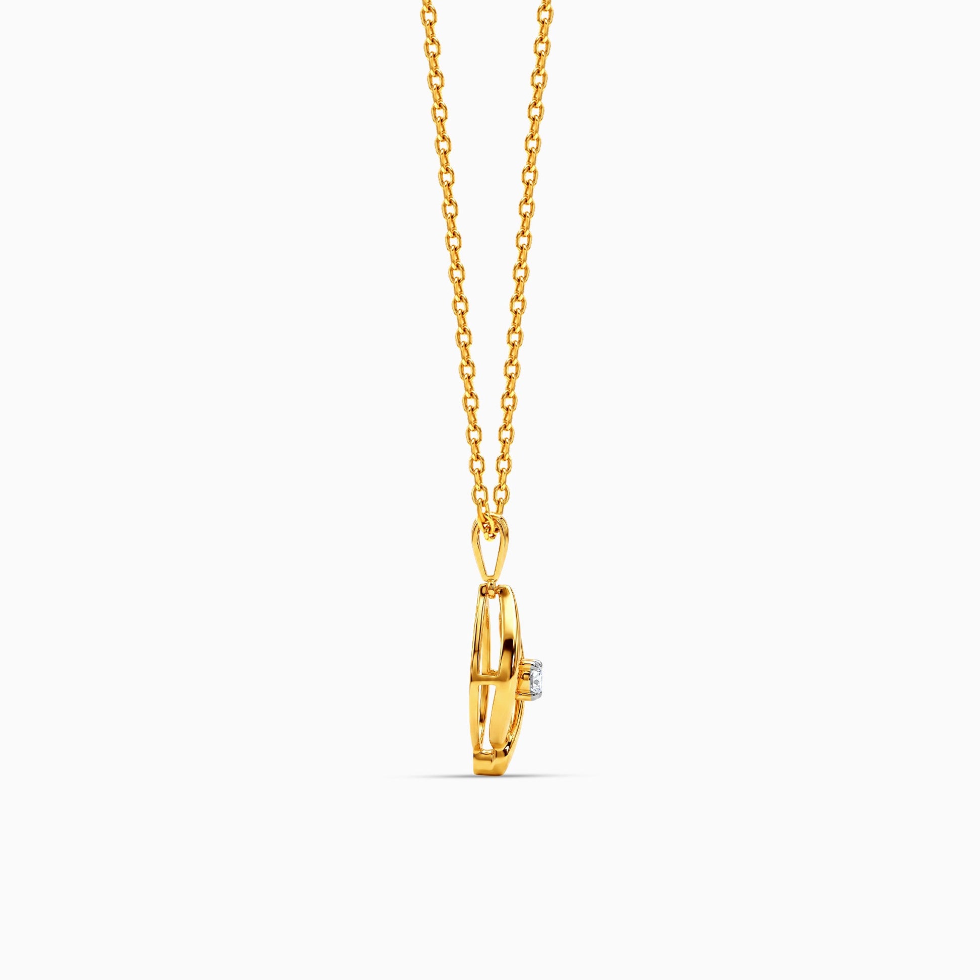Gold Opaline Lab Grown Diamond Pendant