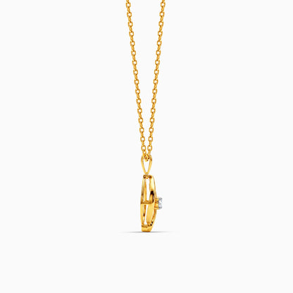 Gold Opaline Lab Grown Diamond Pendant
