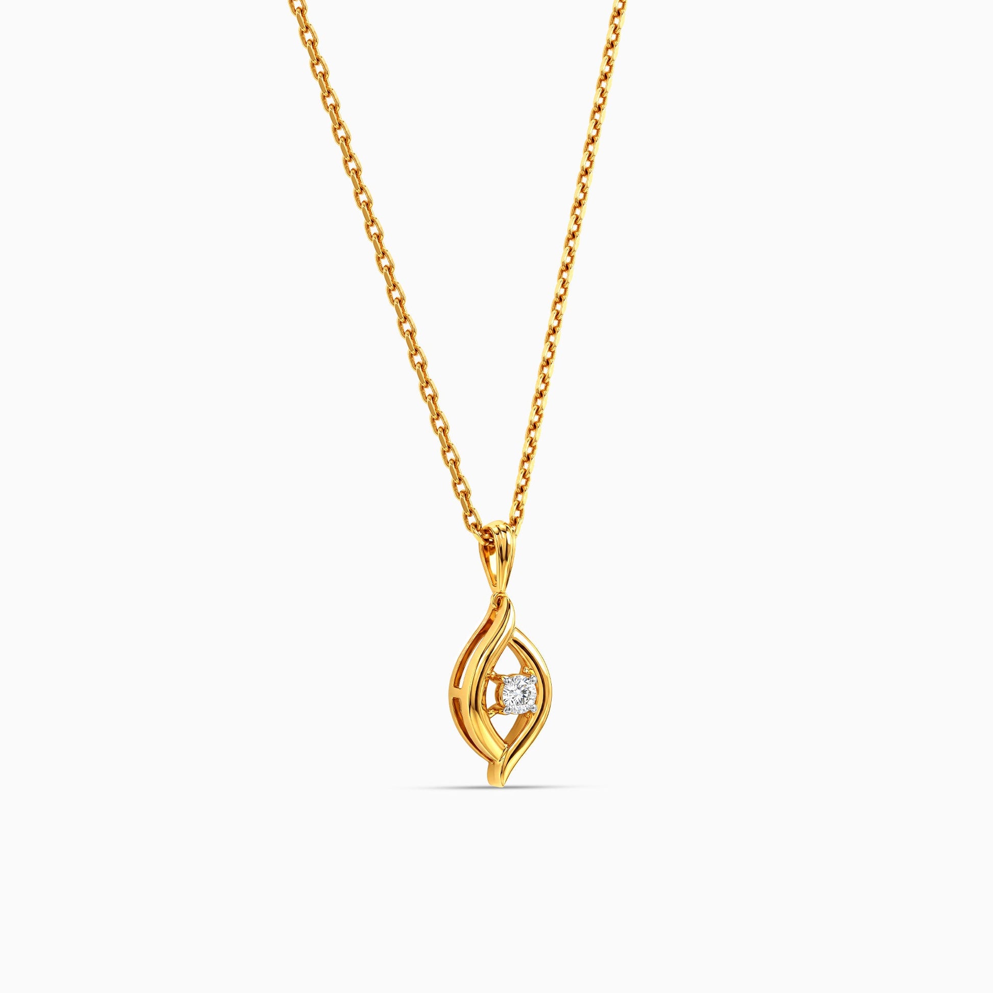 Gold Opaline Lab Grown Diamond Pendant